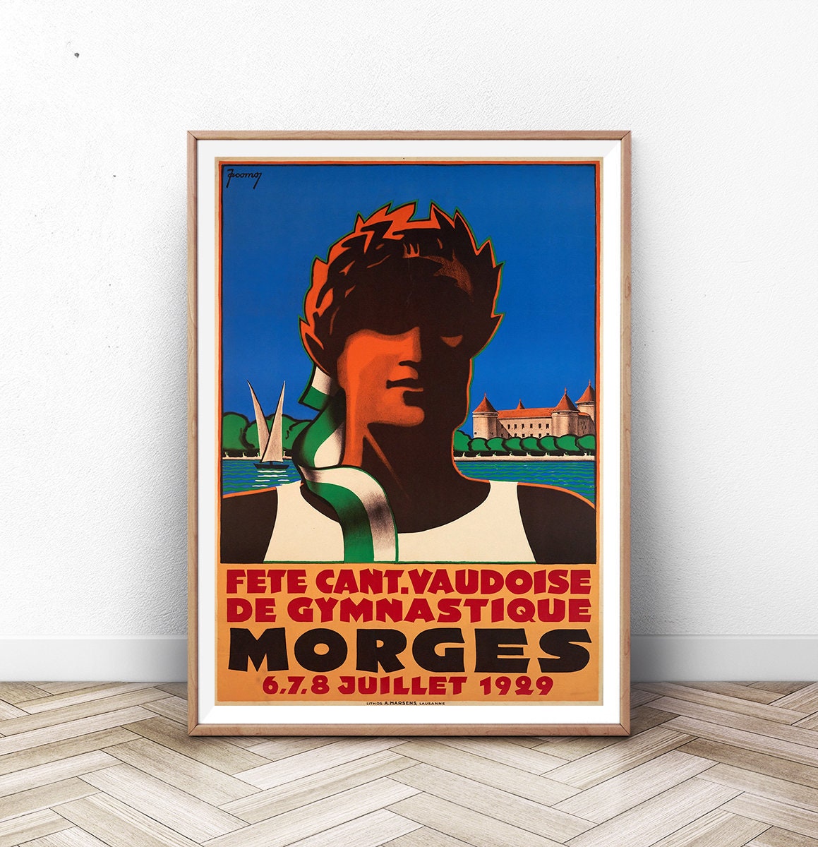 アートポスター バウハウスでのスポーツ写真 スポーツ展ポスター：ヴィンテージパリの壁アート、バウハウスプリント