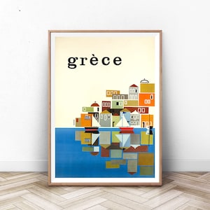 GREECE POSTER PRINT: Cartel de Grecia, Arte de Grecia, Cartel de Santorini, Grecia Foto Imagen, Atenas Arte, Grecia Impresión, Arte de playa, Océano