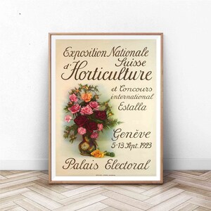 Vintage Flower Poster | Paris Wall Art | Floral Art Print | Flower Market | Wall Art