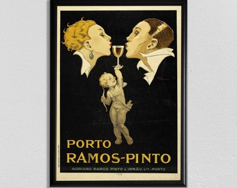 Porto Ramos-Pinto, Champagne Poster, Alcohol Print, Decoración de bar, Regalo de impresión de boda, His and Hers, Kitchen Art, Paris Wall Art, Restaurant Art
