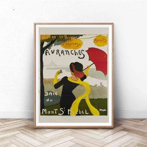 Mont St Michel Poster | France Wall Art | Paris Print | Vintage Wall Art | France Travel Poster |