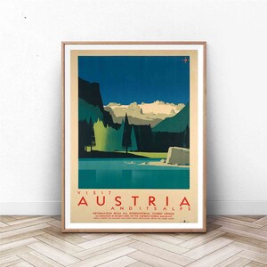 Austria Alps Vintage Travel Poster: Swiss Wall Art