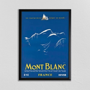 Mont Blanc, France Travel Poster, Wall Art, Room Decor, Print, Vintage Poster Mont Blanc, France Railways Poster, Poster
