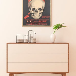 Skull Art, War Propaganda Poster, Nuclear Art, Political Poster, Skeleton Art Work, Nuclear Explosion Art image 2