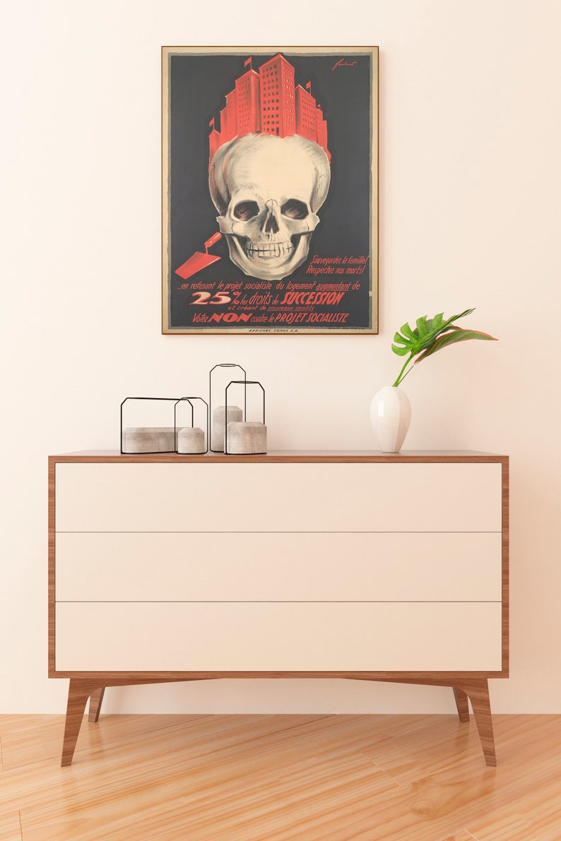 Skull Art, War Propaganda Poster, Nuclear Art, Political Poster, Skeleton Art Work, Nuclear Explosion Art image 2