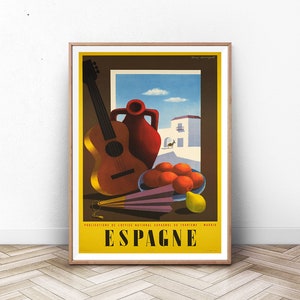 Spain Poster, Spain Print, Spanish Art, Poster of Spain, Espana, Spanish Wall Art, Tourism Poster, Barcelona Skyline Print, Madrid Poster