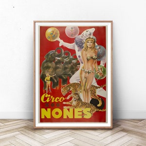 Cartel del circo, decoración del circo, cartel del animal, arte del vivero, cartel del circo de la vendimia, arte del circo retro, impresión del arte del circo, arte de la pared de París