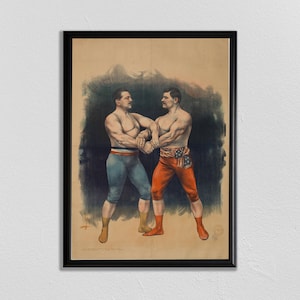 Wrestling Poster, Vintage Sports Decor, Vintage Wrestling Print, Retro Sports Poster, Strongman Poster