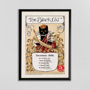 Black Cat Poster, Le Chat Noir - French Poster, Tournee Du Chat Noir, Black Cat, Vintage French, Chat Noir Poster, French Black Cat Poster
