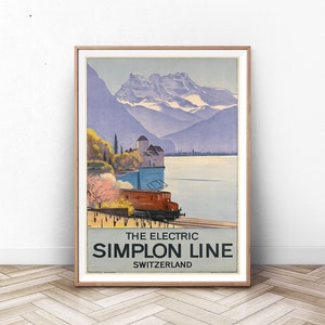 SWITZERLAND Cartel de viaje, Arte de la pared de París, impresión de arte suizo, impresión de Francia, cartel de Italia, cartel de la montaña, vintage viaje, arte de la pared de verano