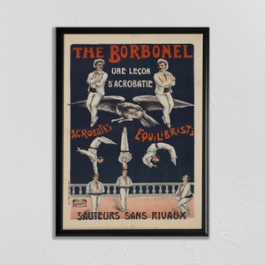 Acrobat Poster, Circus Poster, Art, Circus Decor, Animal Poster, Nursery Art, Vintage Circus Poster, Retro Circus Art