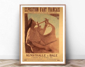 Vintage French Art Exhibition Poster: Paris Wall Art