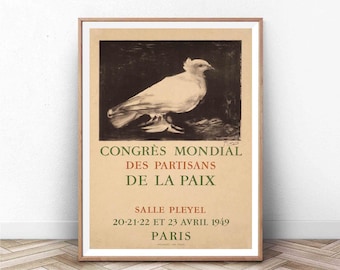 ヴィンテージ ピカソ 鳩 ポスター：1949 年パリ博覧会プリント - Etsy 日本