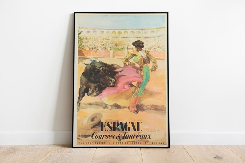 Vintage Bullfighting Art Print: Spain Tourism Poster image 2