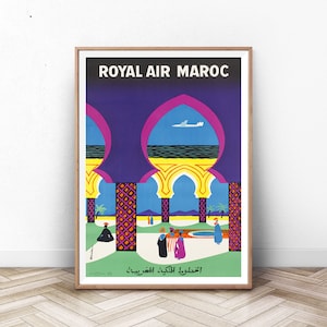 CARTEL de viaje MOROCCO, arte de la pared de París, impresión de arte suizo, impresión de Francia, cartel de Italia, cartel de la montaña, vintage viaje, arte de la pared de verano