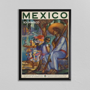 Mexico Poster, Mexican Print, Mexican Art, Mexico Travel Poster, Vintage Travel Poster, Tourism Poster, Vintage Ad