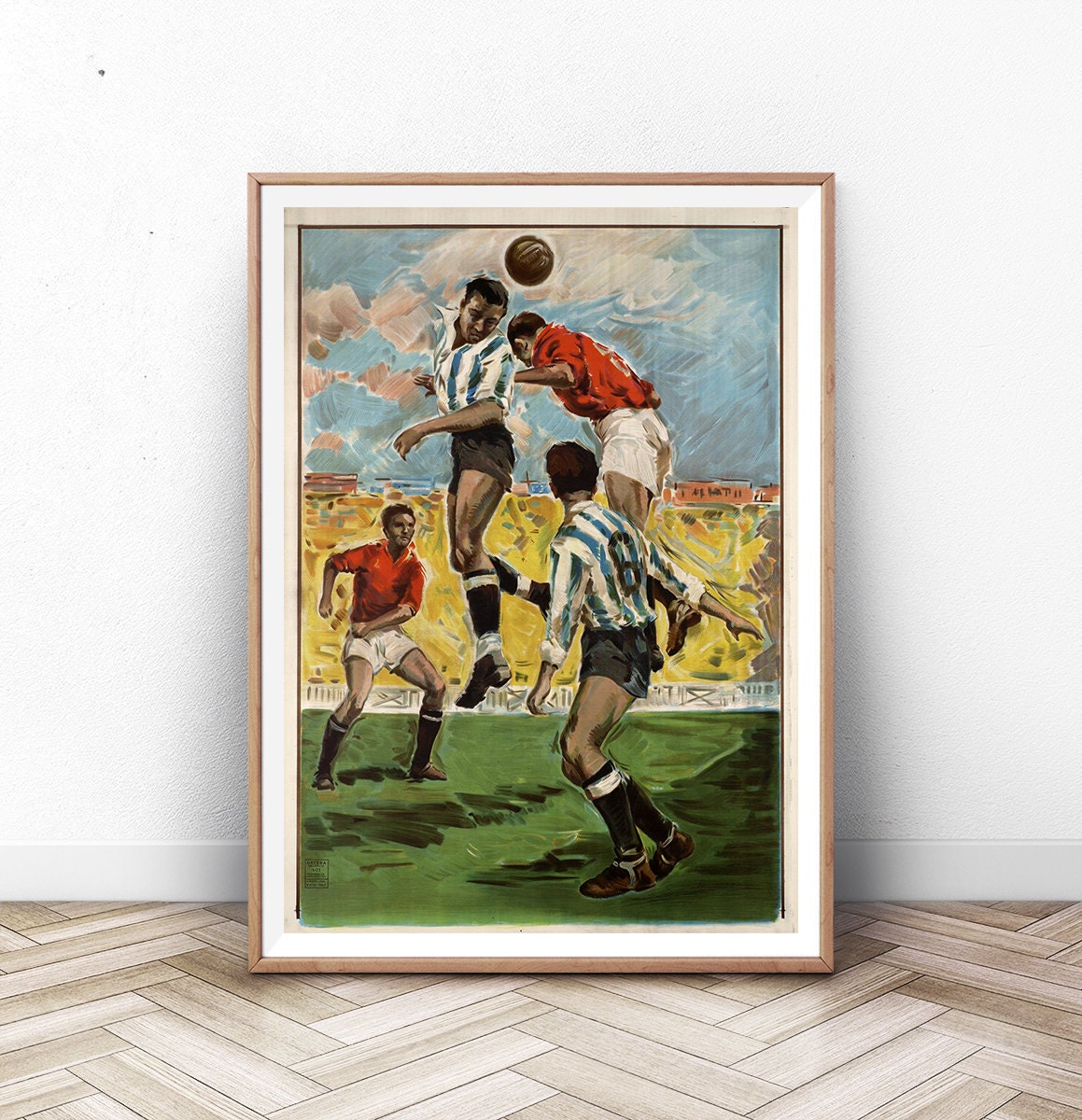Vintage Soccer Poster, Futbol Art, Soccer Art Print, Sports