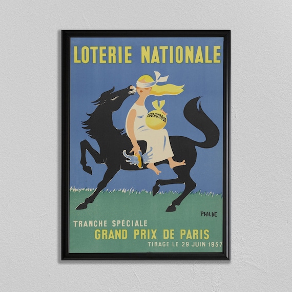Vintage Horse Racing Poster: Grand Prix de Paris Art Print