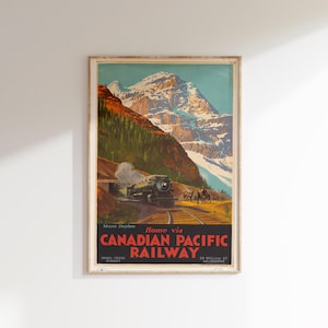 Canada Pacific Railway Train Poster, Train Art, Train Poster, Vintage Canada Poster, Travel Artwork
