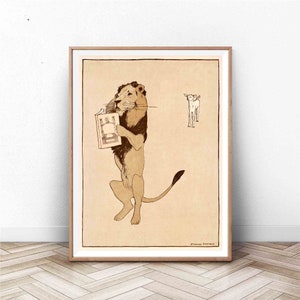 Vintage Library Poster, Reading Art, Book Poster