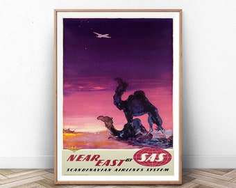 Egypt Poster, Egyptian Art Print, Cairo Wall Art, Mummy, Vintage Travel Poster, Home Decor, Egypte