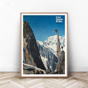 CHAMONIX POSTER: Mont Blanc Poster, French Art, Skiing Print, Mont Blanc Print, Mountaineering, Ski Poster, Paris Print, Wall Art