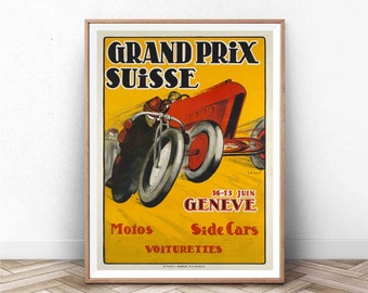 Vintage Grand Prix Poster | Car Print | Racing Art | Monaco |