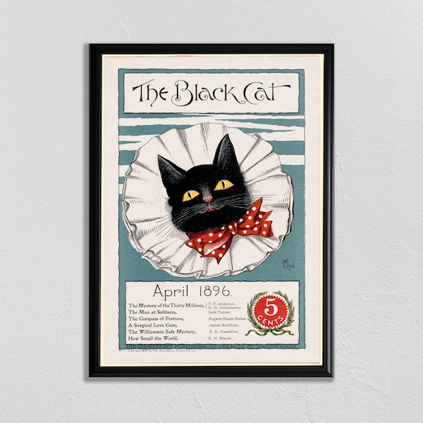 Black Cat Poster, Le Chat Noir - French Poster, Tournee Du Chat Noir, Black Cat, Vintage French, Chat Noir Poster, French Black Cat Poster