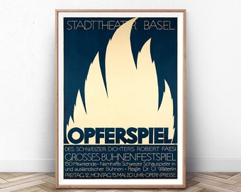 Basel Art Exhibition Poster: Mid Century Modern Museum Print