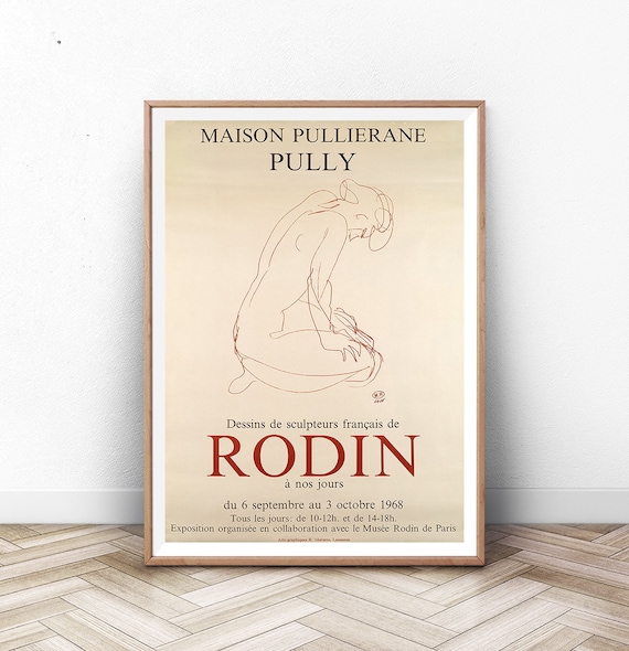Rodin Exhibition Poster: Vintage Mid-century Modern Art Print - Etsy
