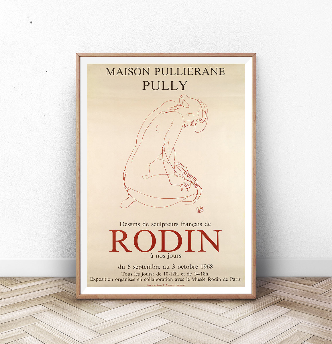 Rodin Exhibition Poster: Vintage Mid-century Modern Art Print - Etsy