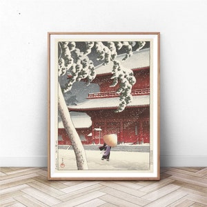 Japanese Art | Japanese Vintage Woodblock Print | ukiyo-e art | Japan Wall Art | Home Decor | Giclee | Winter Night