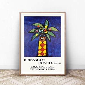 Impresión de la exposición del Museo de la Costa Azul, cartel de viaje de Francia, impresión de París, arte de la pared de París, impresión de Francia, arte de la pared del siglo medio, palmera