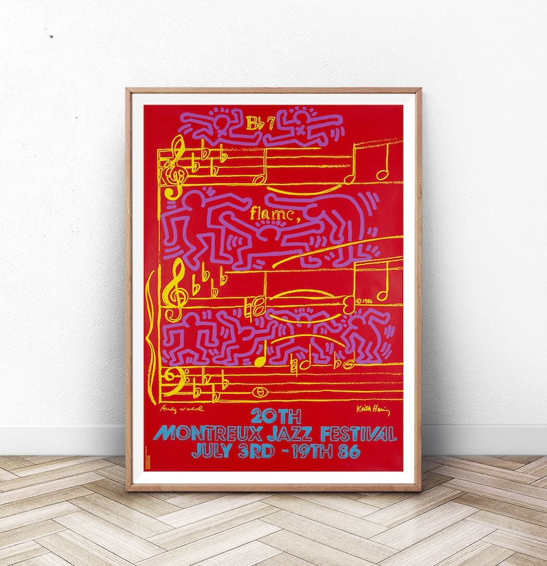 Cartel del FESTIVAL DE JAZZ DE MONTREUX: Cartel de la exposición del museo, arte moderno de la pared, impresión de arte moderno de mediados de siglo, impresión de museo, impresión de arte mural de París imagen 1