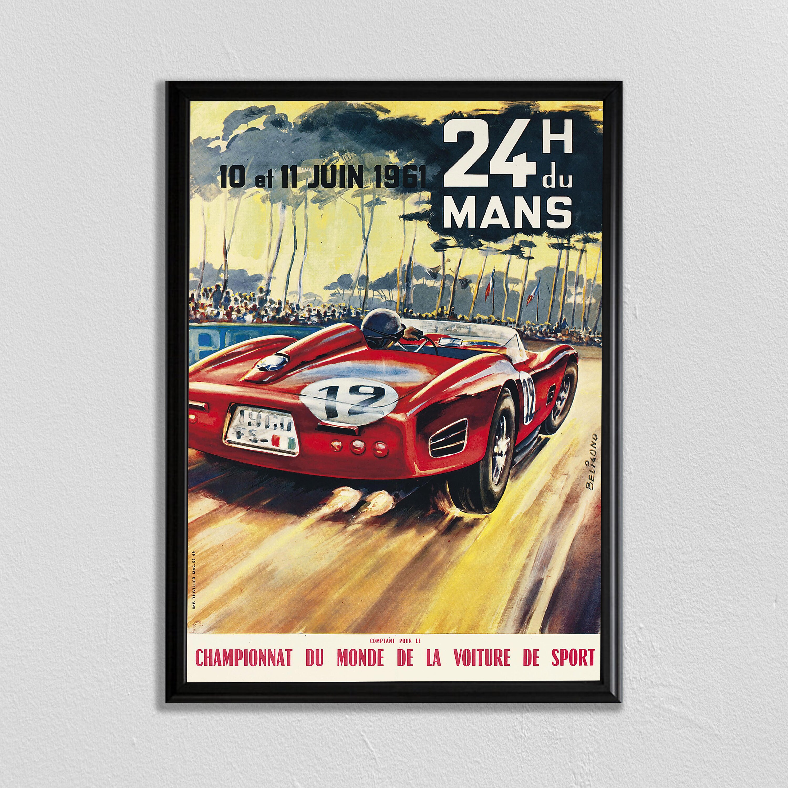 Vintage Le Mans Car Race Poster: French Grand Prix Art Print - Etsy