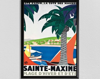 Cannes Poster: Vintage French Riviera Travel Print