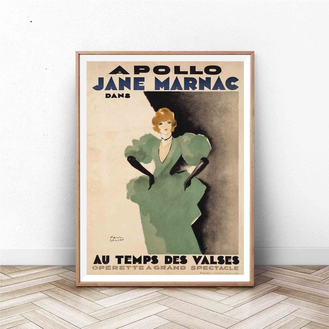 Vintage Fashion Poster: Apollo Jane Marnac, Paris Wall Art - Etsy