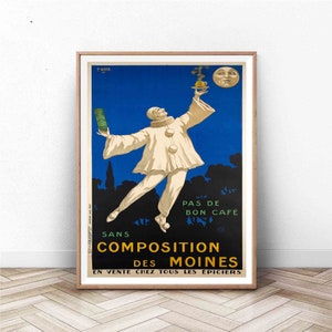 affiche de café vintage | France Wall Art | Paris Print | vintage Wall Art | Affiche de voyage france | Art de la nourriture et des boissons
