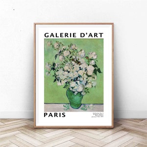 Art Exhibition Poster | Paris Wall Art | Museum Poster | Modern Art Print | French Art | Van Gogh Flowers