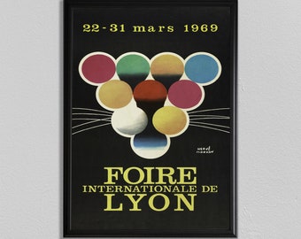 Lyon impresión, león gato impresión, cartel de circo, decoración de circo, arte de la pared, cartel de circo vintage, decoración del hogar, impresión del cartel del circo, Affiche Lyon