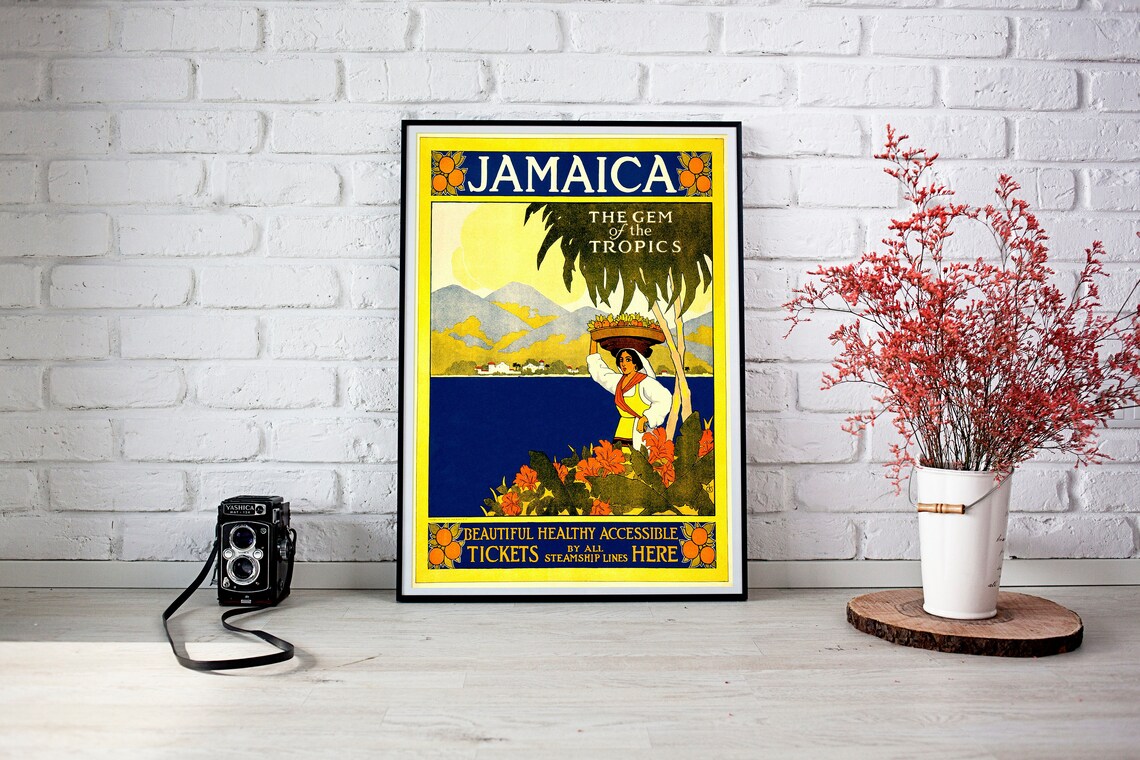 Jamaica Poster Jamaica Poster Print Tropical Art Vintage Etsy