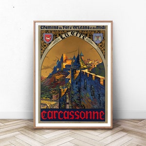 Cartel de viaje del castillo CHEMIN, arte de la pared de París, impresión de arte suizo, impresión de Francia, cartel de Italia, cartel de la montaña, viaje vintage, arte de la pared de verano