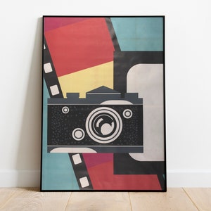 Camera Poster Print, Photography Wall Art, Vintage Camera Decor, Photographer Home Decor