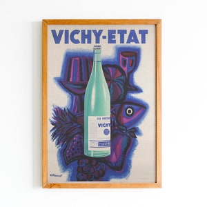 Champagne Poster, VICHY ETAT, Colorful Wall Art, Home Decor, Interior Design