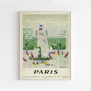 Paris Travel Poster: Arc de Triomphe Vintage Print