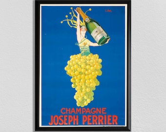 Cartel de champán, cartel de comida vintage y bebida, impresión de alcohol, decoración de bar, cartel de dormitorio, cartel de cerveza, arte de la pared de París, vintage