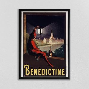 Paris Wall Art, Vintage French Poster, Leonetto Cappiello, Bénédictine, Vintage Advertisement, Literary Poster, Library Poster