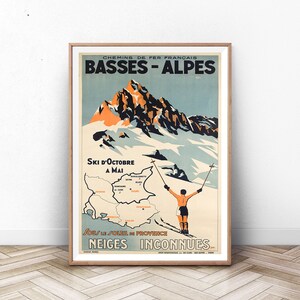 Ski Poster, Ski Print, Swiss Travel Art, Switzerland Ski Poster, Sports Retro Decor, France, Suisse, Europe European Travel, Skiing Poster