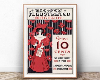 Vintage Paris Wandkunst, Jugendstil Posterdruck, Wohnkultur, Mädchen Zimmer, ätherisches Rohr