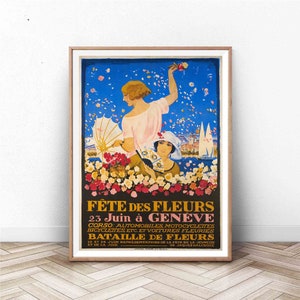 Flower Exhibition Poster: a vintage swiss flower show poster from the 1920s